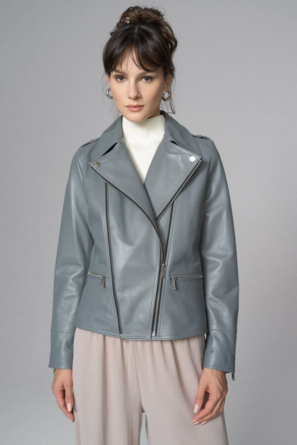 Gray Natural Leather﻿ Jacket - Image 3