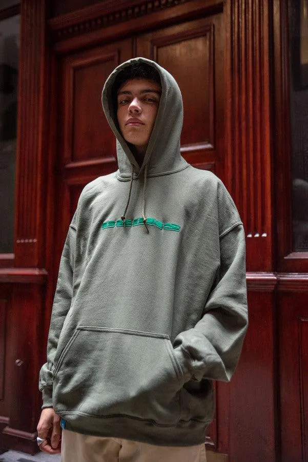 Green Hoodie With Green DBDNS Embroidery